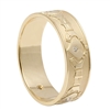 14k Yellow Gold & Diamond Men's Claddagh Wedding Ring 7.2mm