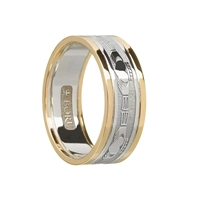 10k White Gold Ladies Claddagh Wedding Ring 8.5mm