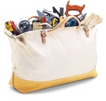 CLC304X 20" X 16" CANVAS MASON'S TOOL BAG WITH SUED LEATHER BOTTOM