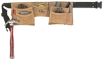 CLCI370X3 8 POCKET SUEDE WORK APRON WITH LEATHER TAPE HOLDER