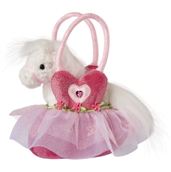 Pink Ballerina Bag with White Horse 7"w