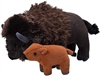 Mom and Baby Bison (Buffalo) Plush Toy 12" L