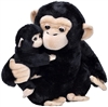 Mom and Baby Chimp Plush Toy 12" H