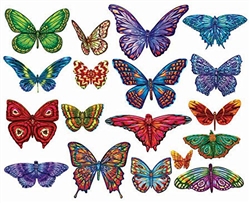 Butterflies 18 Shaped Puzzles II 500 Piece Total by Lafayette Puzzle Company