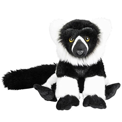 Heirloom Floppy Black and White Lemur 9" H