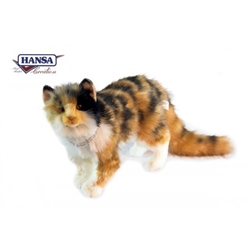 Hansa Calico Cat with Longhair 12" High