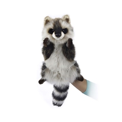 Plush Raccoon Puppet by Hansa 10" H