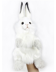 Hansa White Bunny Rabbit Puppet 13" H