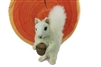 White Squirrel with Nut Plush Toy by Hansa 7" H
