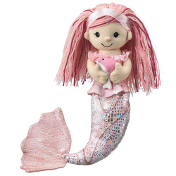 Pink Mermaid with Dolphin