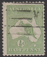 Kangaroo stamp SG 1  First watermark Â½d green