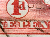 ACSC 4(H)h HR58 White scratches through words of value kangaroo 1d Die IIA listed variety