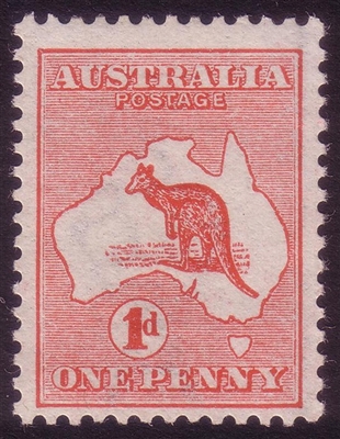 Kangaroo SG 2  First watermark Die I 1d MH