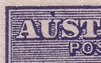 Kangaroo flaw ACSC 9(2)p Colour spot over "U" of "AUSTRALIA" SG 4 variety MNG First watermark die II 2Â½d