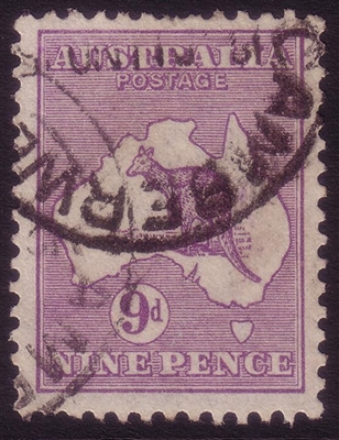 Kangaroo SG 27 2nd watermark 9d violet