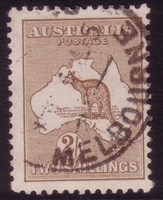 Kangaroo SG 29 2nd watermark 2/- brown