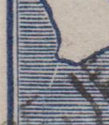Kangaroo flaw ACSC 11(2)e White scratch extending from Cape Leeuwin SG 36 variety third watermark 2Â½d Two Pence Halfpenny indigo