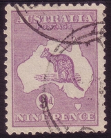 Kangaroo SG 39b 3rd watermark 9d die IIB