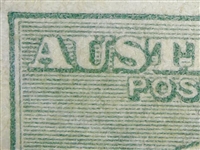 Kangaroo flaw ACSC 33(4)g 4L10 Colour flaw on top right of "U" of "AUSTRALIA" SG 40b variety Third watermark 1/- die IIB