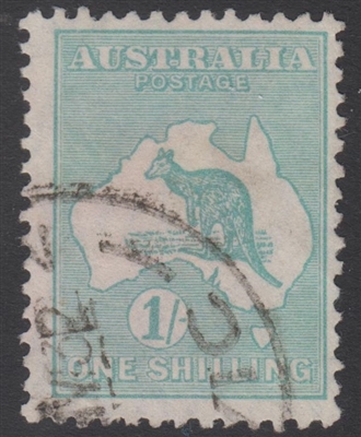 Kangaroo SG 109 SMC watermark 1/- blue green