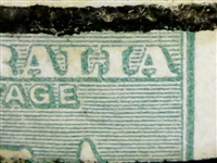 Kangaroo flaw ACSC 34(3)d  3L6 Retouch to upper right frame SG 109 SMC watermark 1/- die IIB plate variety.