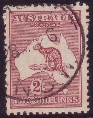 Kangaroo SG 110 SMC watermark 2/- maroon