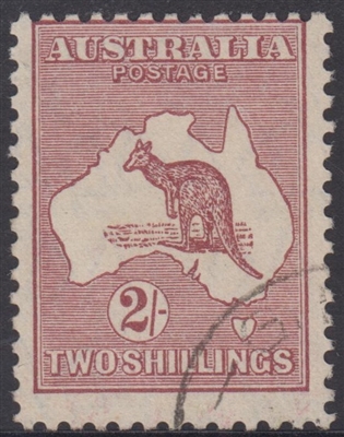 Kangaroo SG 110 ACSC 39 SMC watermark 2/- maroon