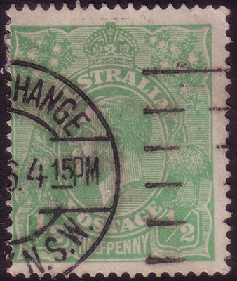 KGV SG 20 BW ACSC 63E 1915-20 Â½d deep green