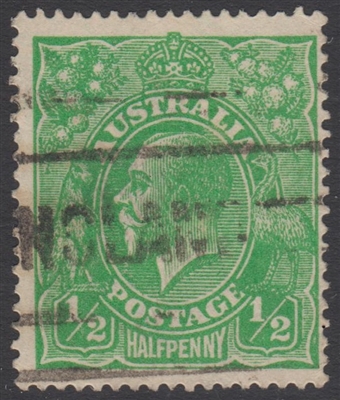 KGV SG 20 ACSC 63D 1915-20 Â½d deep bright green King George V Australia