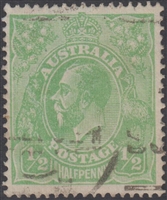 KGV SG 20 BW ACSC 63 1915-20 Â½d green