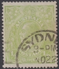 KGV ACSC 63H 1918 Â½d very yellow cyprus green