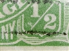 KGV SG 20b listed flaw BW ACSC 63(4)u 4R40 1914-20 Â½d green