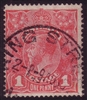 KGV SG 21 G15 BW ACSC 71F 1915 1d Reddish-pink on semi-surfaced paper