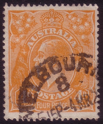 KGV SG 22 BW ACSC 110H 1919-21 4d orange