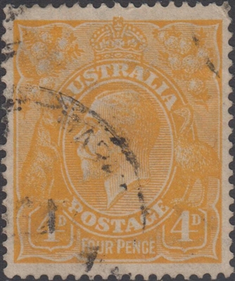 KGV SG 22c BW ACSC 110E 1917 4d Pale Orange-Yellow