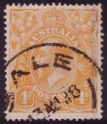 KGV SG 22d BW ACSC 110F 1916 4d buff orange / dull orange