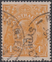 KGV SG 22d BW ACSC 110F 1916 4d dull orange
