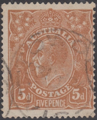 KGV SG 23b BW ACSC 123 1917 5d Five Pence chestnut