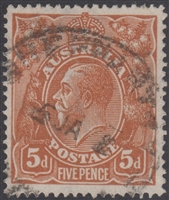 KGV SG 23b BW ACSC 123 1917 5d Five Pence chestnut