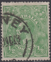 KGV SG 48 BW ACSC 65D 1918 Â½d deep green