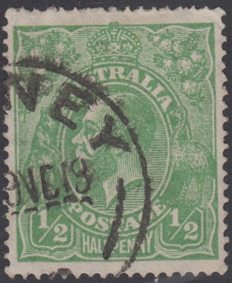 KGV SG 48 BW ACSC 65D 1918 Â½d deep green