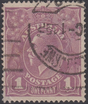 KGV SG 57 BW ACSC 76 1922 1d violet/shade Australia