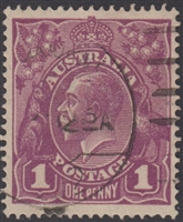 KGV SG 57 BW ACSC 76D 1922 1d purple Australia