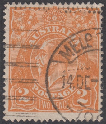 KGV SG 62 BW ACSC 95 2d orange King George V Australia