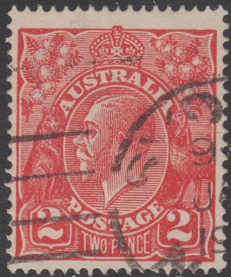 KGV SG 63 BW ACSC 96 1922 2d Rose/scarlet King George V Australia