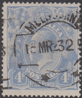 KGV SG 65 BW ACSC 112 1922 4d Four Pence Blue