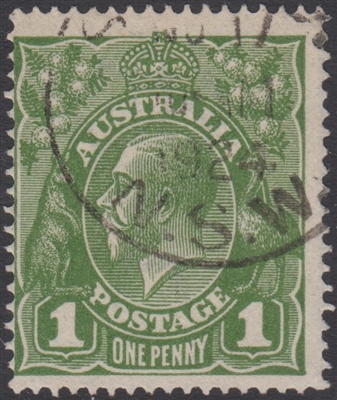 KGV SG 76 ACSC 77 1924 1d green King George V head Australia