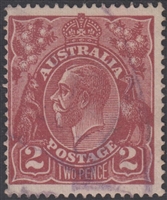 KGV SG 78a BW ACSC 97 1924 2d Two Pence Bright red-brown