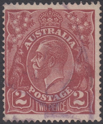 KGV SG 78a BW ACSC 97 1924 2d Two Pence Bright red-brown