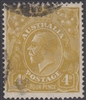 KGV SG 80 BW ACSC 114C 1926 4d Four Pence olive yellow